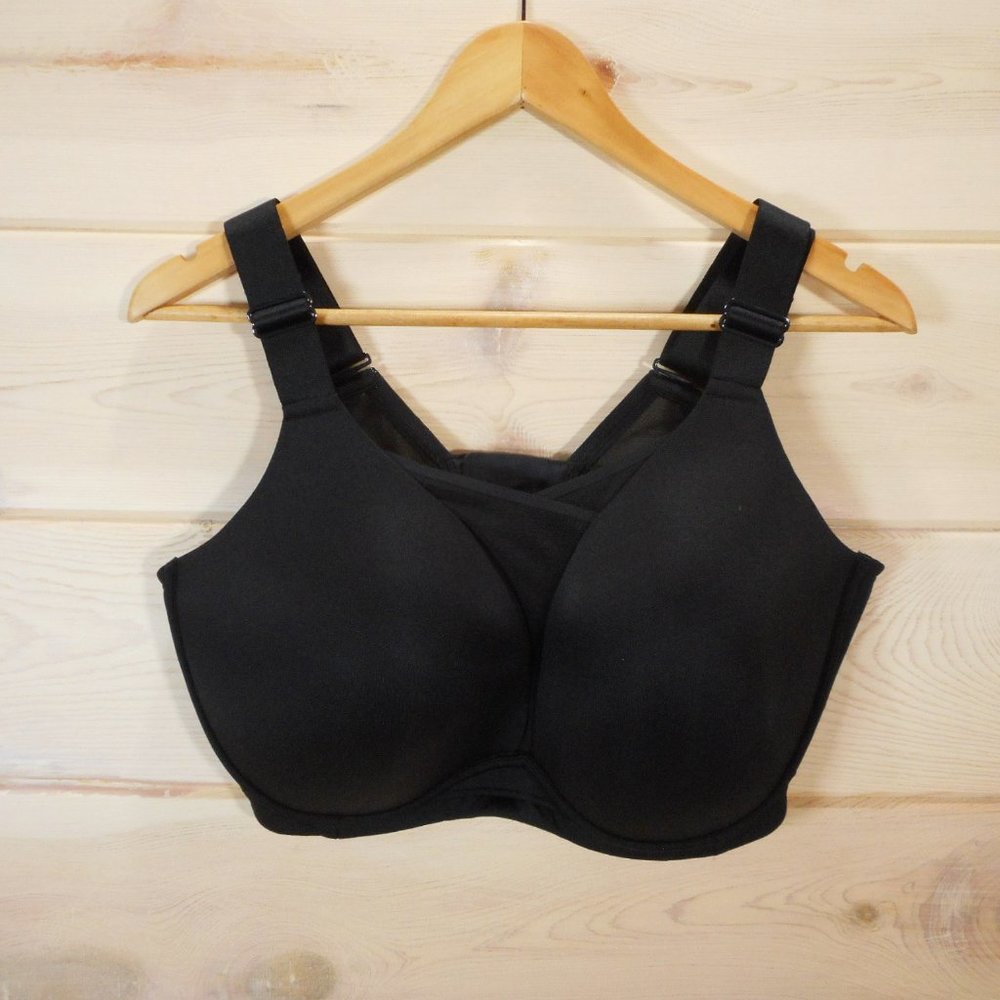 Livi Sports Bra Womens Size 40F Black Padded Adjustable Strap Back Closure